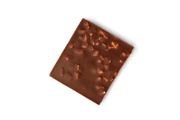 Choklad Bar Med Nötter Isolerad Vit Bakgrund — Stockfoto