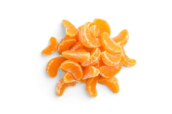 Mandarynkowy Plaster Owoców Cytrusowych Wyizolowany Białym Tle Mandarynka Klementynka — Zdjęcie stockowe
