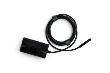 Video endoskopu beyaz arkaplanda izole edildi.