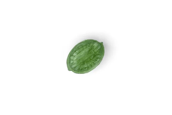 Beyaz Zemin Üzerinde Yeşil Armut Meyveli Şeker Izole — Stok fotoğraf