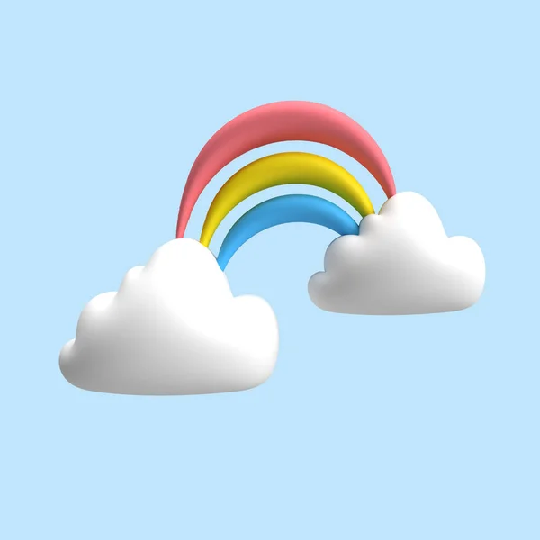 Rainbow Minimal Icon Concept Rendering — Stock Photo, Image