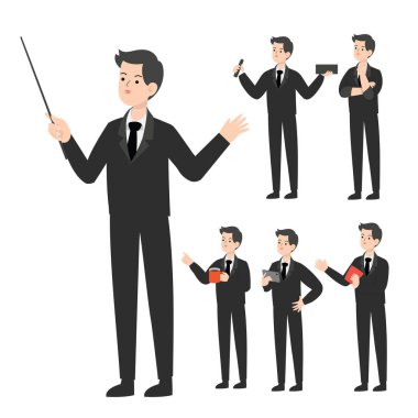 İş adamı karakter tasarımı sunumu kavramı