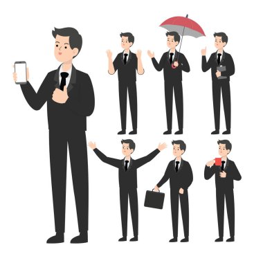 İş adamı karakter tasarımı sunumu kavramı