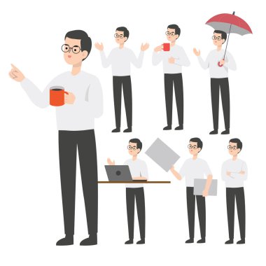 İş adamı karakter tasarımı sunumu kavramı