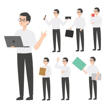 İş adamı karakter tasarımı sunumu kavramı