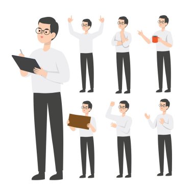 İş adamı karakter tasarımı sunumu kavramı