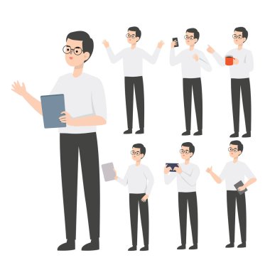 İş adamı karakter tasarımı sunumu kavramı