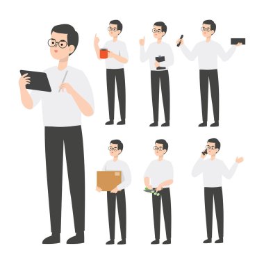 İş adamı karakter tasarımı sunumu kavramı