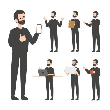 İş adamı karakter tasarımı sunumu kavramı