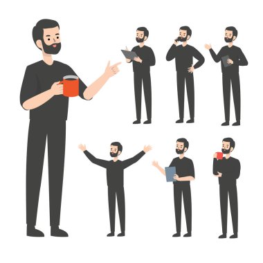 İş adamı karakter tasarımı sunumu kavramı