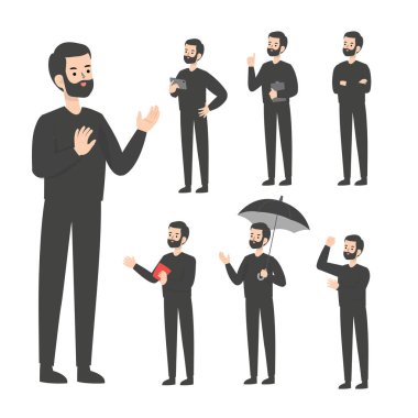 İş adamı karakter tasarımı sunumu kavramı