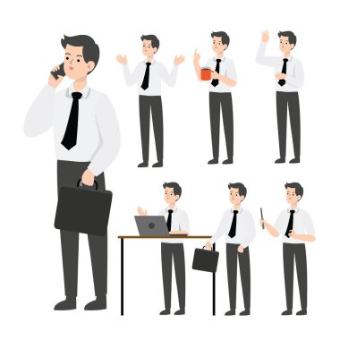İş adamı karakter tasarımı sunumu kavramı
