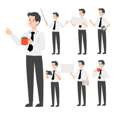 İş adamı karakter tasarımı sunumu kavramı