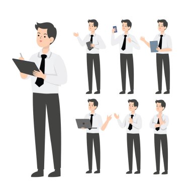 İş adamı karakter tasarımı sunumu kavramı