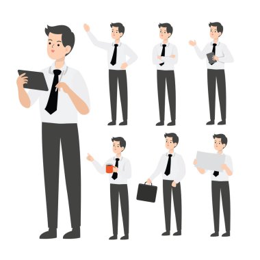 İş adamı karakter tasarımı sunumu kavramı