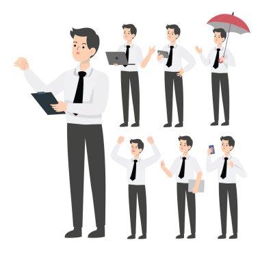 İş adamı karakter tasarımı sunumu kavramı