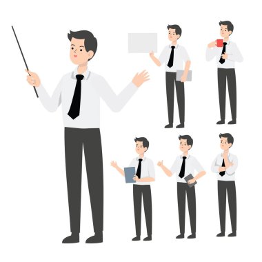 İş adamı karakter tasarımı sunumu kavramı