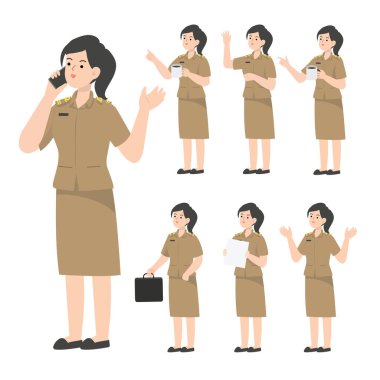 Taylandlı öğretmen karakter tasarımı sunumu