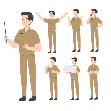 Thai teacher character design presenting concept