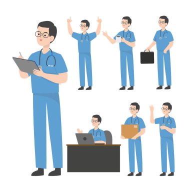 Doktor karakter tasarımı sunumu kavramı