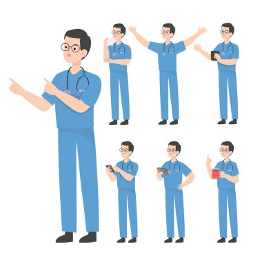 Çiftçi karakter tasarımı sunumu kavramı