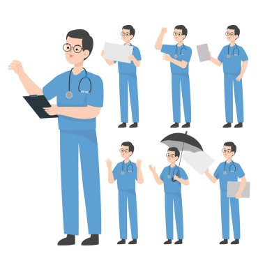 Çiftçi karakter tasarımı sunumu kavramı