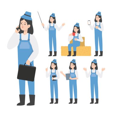 Çiftçi karakter tasarımı sunumu kavramı