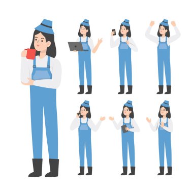 Çiftçi karakter tasarımı sunumu kavramı