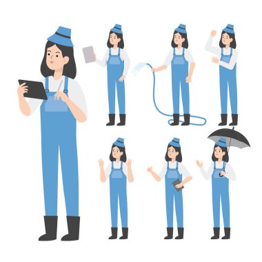 Çiftçi karakter tasarımı sunumu kavramı