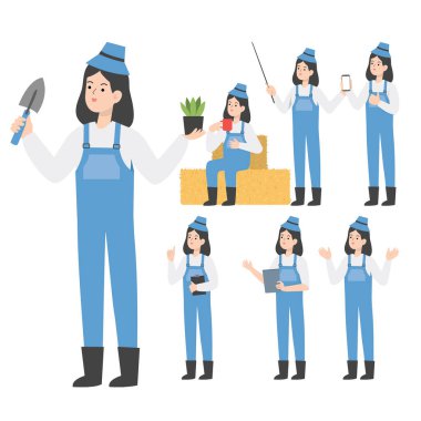 Çiftçi karakter tasarımı sunumu kavramı