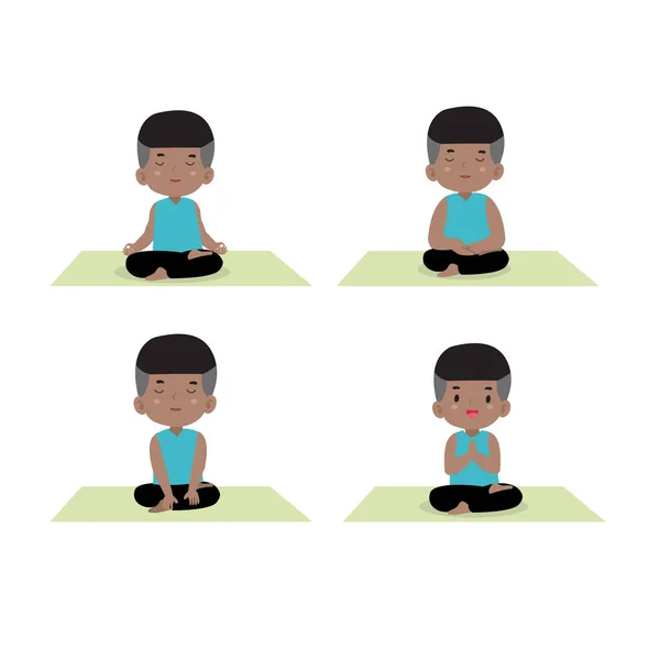 Child Meditation Pose Yoga Concept — Stock Vector