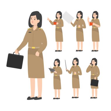 Thai öğretmeni çizgi film sunumu konsepti