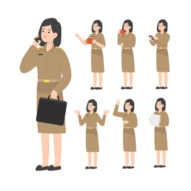 Thai öğretmeni çizgi film sunumu konsepti