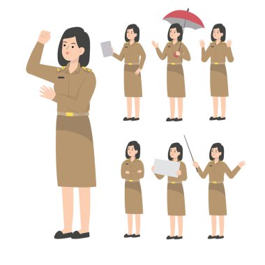 Thai öğretmeni çizgi film sunumu konsepti