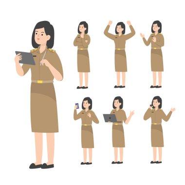 Thai öğretmeni çizgi film sunumu konsepti