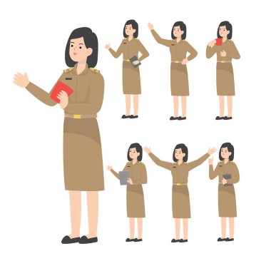 Thai öğretmeni çizgi film sunumu konsepti