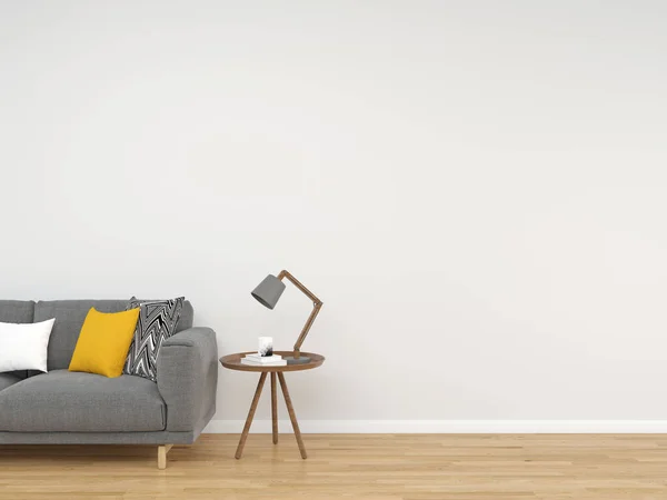 Sofa Furniture Modern Interior Background Living Room Scandinavian Style Render — Fotografia de Stock