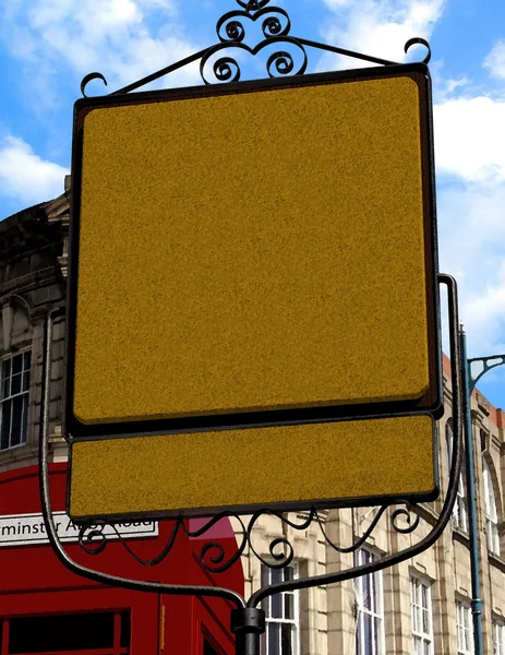 Blank English Pub Style Sign — Stock Photo, Image