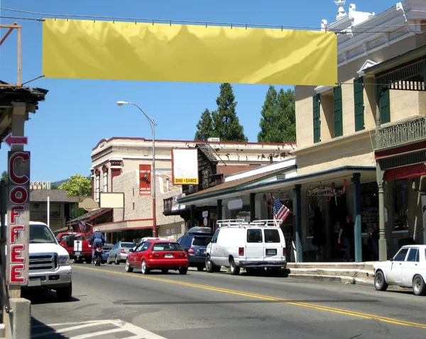 Main Street EUA com banner em branco — Fotografia de Stock