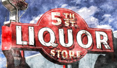 resbalón de patinesBeşinci Cadde likörün suluboya