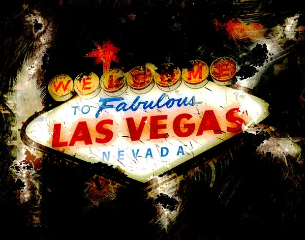 Las vegas işareti grunge retro Hoşgeldiniz