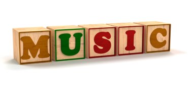 beyaz izole müzik yazıldığından çocuk renk blokları