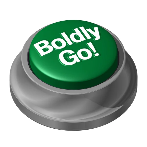 Boldly Go Green Button Take Risk — Stock Photo, Image