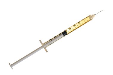 Vaccine in a syringe isolated