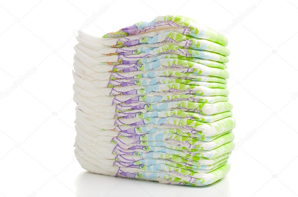 Diapers over white