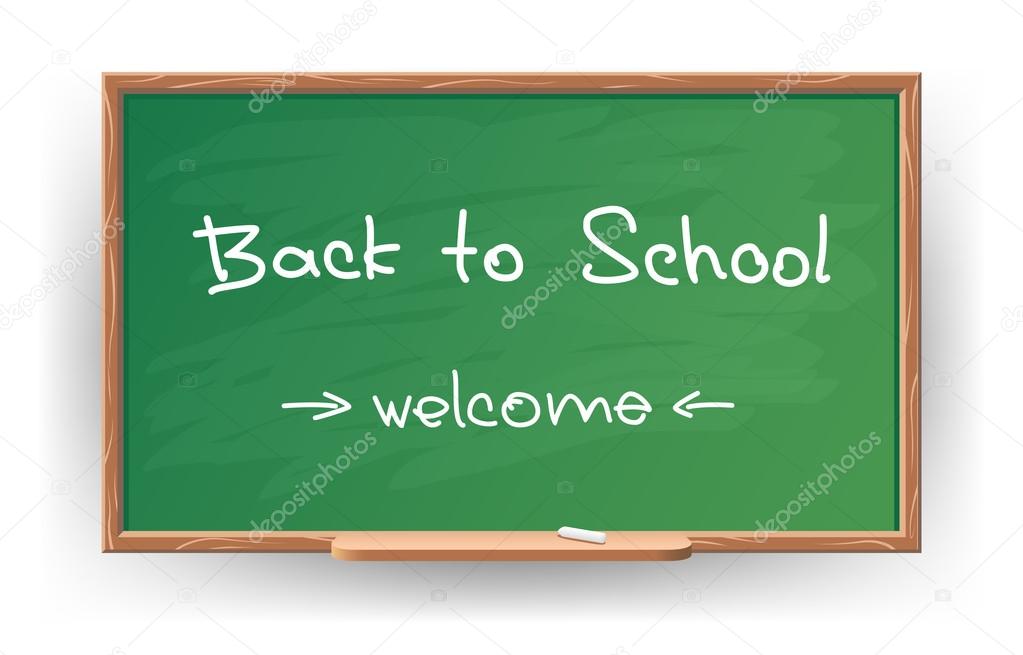 Back to school. Wrote in chalk on blackboard