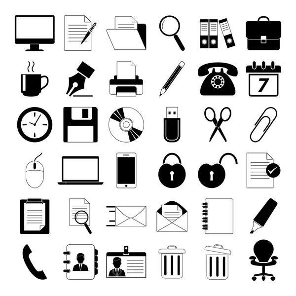 Set of Office Icons — Stock Vector