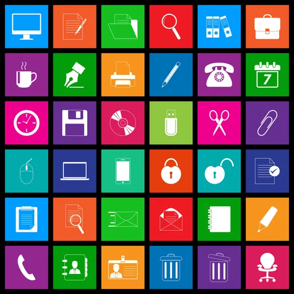 Office icon series in Metro style — Stockvector