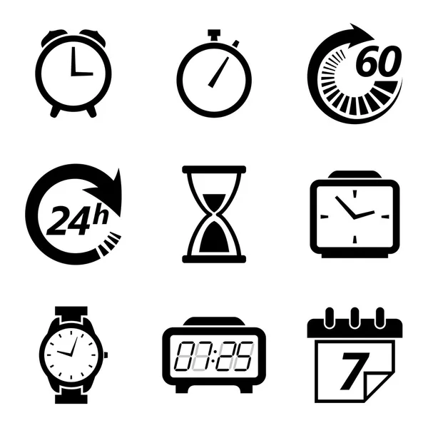 Clock and time icons — Stock Photo, Image