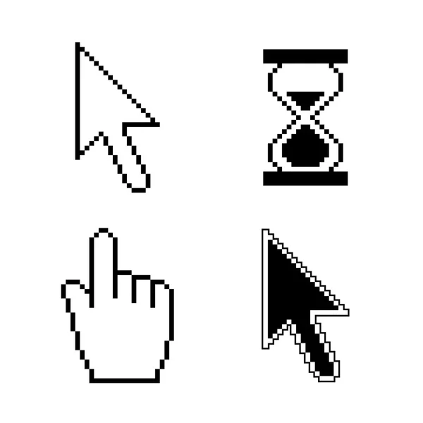 Cursor set - panah tangan tetikus jam pasir. Ilustrasi vektor - Stok Vektor